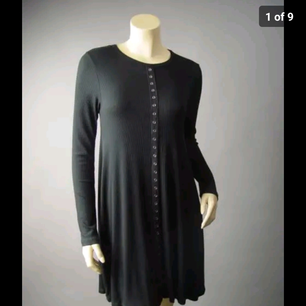 Black Gothic Mini Dress or Long Shirt L